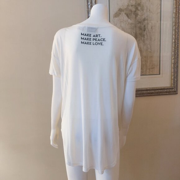 Kersh Sheer/Fine White T-shirt with Rose Fist Detail - Picture 3 of 13